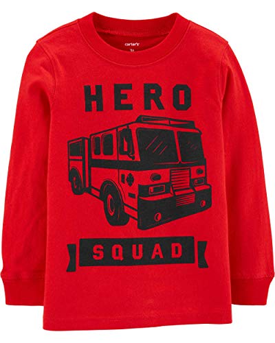 T-shirt pompier bébé garçon rouge 6 mois en coton doux au toucher