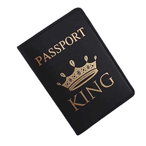 Portafoglio da viaggio pelle PU con stampa lettera per matrimonio Nero 10x14cm