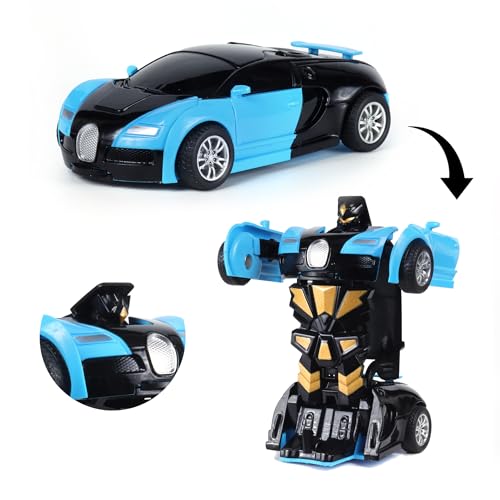 Image of Amazon Brand - Jam & Honey Transforming Action Figure Car | Robot to Car Transforming Toy | Dash to Transform | Ideal for Kids & Collectors | Pack of 2