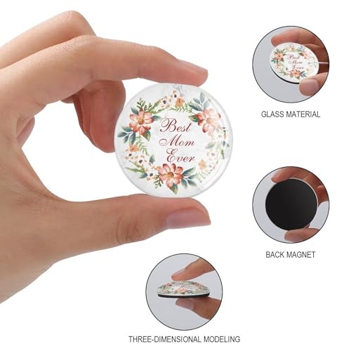 Imanes para nevera de cristal pequeños como regalo para el Día de la Madre en set de 4 3