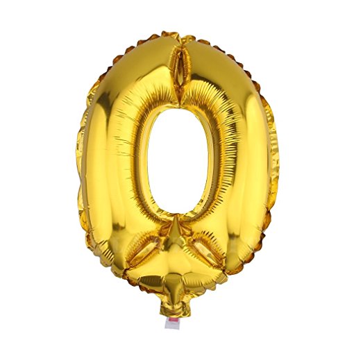 Glanzzeit 16 Inch Gold Balloons Decor Letters A To Z Numbers 0 To 9 For Wedding Prom Birthday Party (Number 0) #TOP8