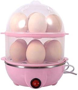 JSKB Enterprise Double Layer Egg Boiler Electric Automatic Off 14 Egg Poacher for Steaming, Cooking, Boiling and Frying, (Multi Colour) [Premium Edition]