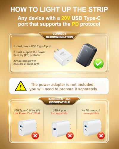 Tira LED COB ALITOVE 16.4FT 20V USB-C Luz Cálida 3000K Regulable miniatura 2