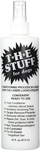 The Stuff Dog Conditioner and Detangler Leave in Spray - Perfect Solution for Managing Matted Dog Hair, 16oz Ready to Use - Top-Rated Dog Detangling and Dematting product.