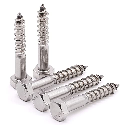 Tornillos de cabeza hexagonal de acero inoxidable Glvaner M6 para madera, fijación firme y lisa