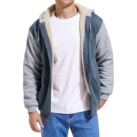 Fozexi Men's Sherpa Lined Hoodie Cover