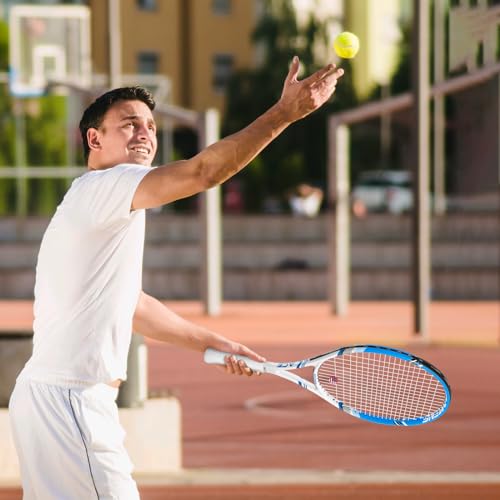 Image of Pro Tennis Racket for Adults, 2 Player 27 inch Speed Tennis Racquet Acceptable for Beginner and Professional with 3 Tennis Balls, 2 Vibration Dampes, 2 Overgrips, Tennis Bag
