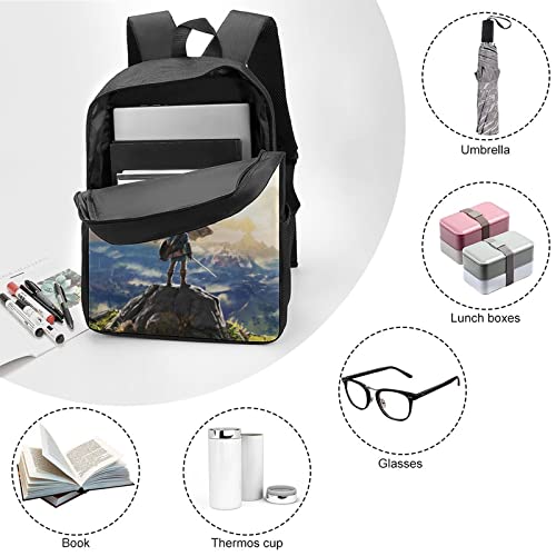 Rhyiorzp Game Backpack Adjustable Shoulder Strap Bookbag, 3D Print 17In Cartoon Travel Laptop Backpack Casual Daypack Color1 #TOP2