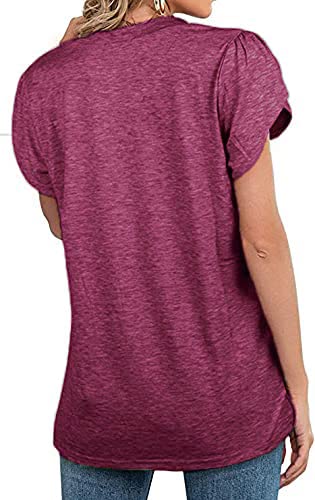 Czzzyl Womens T Shirts Casual Blouse Tulip Short Sleeve Maternity Clothes Nursing Tops For Breastfeeding Tee Shirts(Purple,Medium) #TOP2