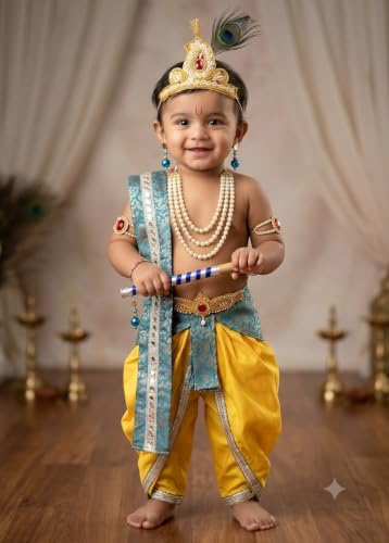 Image of Krishna Dress for Baby Boy Kids Janmashtami Costume