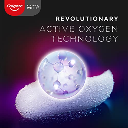Image of Colgate Visible White O2, Teeth Whitening Toothpaste, Aromatic Mint, 50g, Active Oxygen Technology, Enamel Safe Teeth Whitening Product & Gentle UltraFoam Ultra Soft Bristles Toothbrush, 2 Pcs