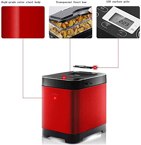 XYNB Brotbackautomat - Brotbackmaschine 18 Programme 3 Crust Farben 2 Stunden Delay Timer Antihaftbeschichtung (450W) – Bild 3