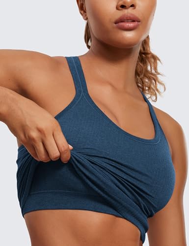 Image of CRZ YOGA Seamless Rib Scoop Neck Tank Tops