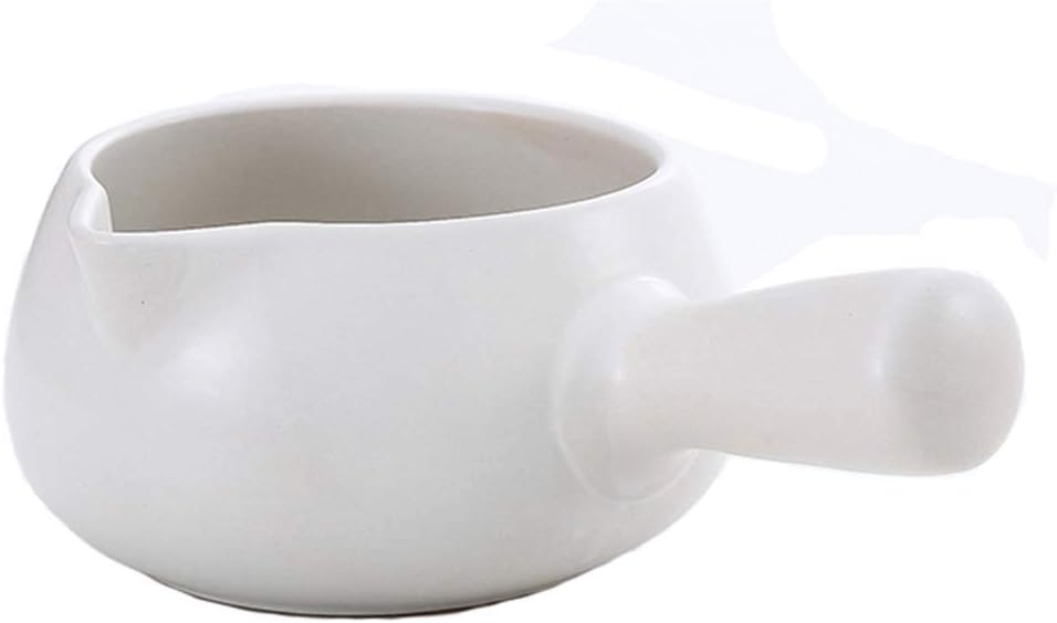 Nonstick Milk Pan and Butter Warmer,Pour Spouts, Lightweight, Safe (Color : White) (White)