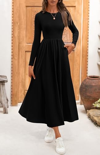 BTFBM Casual Long Sleeve Dresses Spring Dresses 2025 Wedding Guest Dress Midi Dress Flowy Bohemian Long Dress