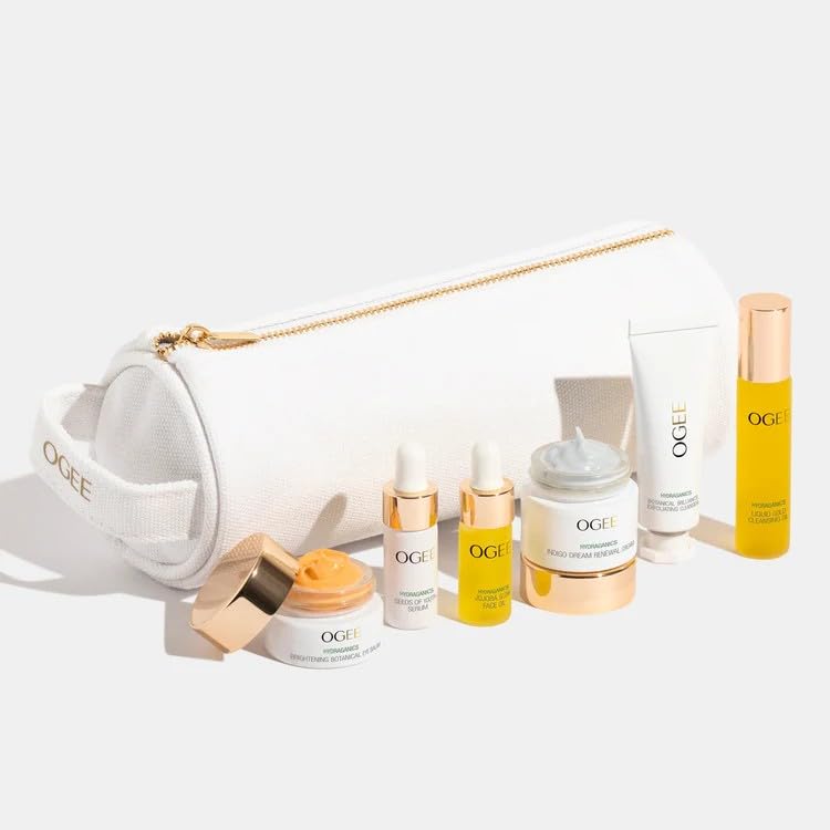 Ogee Discovery Set – Skincare Gift Set – Best-Sellers in Travel-Friendly Sizes – Includes Hyaluronic Acid Serum, Brightening Eye Balm & More