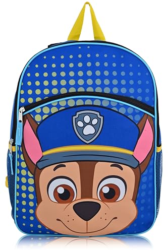 Fast Forward Mochila infantil Patrulha Canina – Mochila escolar da Patrulha Canina de 40,6 cm para meninos, Chase, Mochilas de viagem