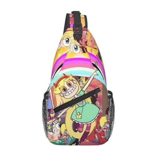 S-tar Butterfly Princess Messenger Bag Backpack Crossbody Bag Shoulder Bag Travel Hiking Backpack Unisex Black