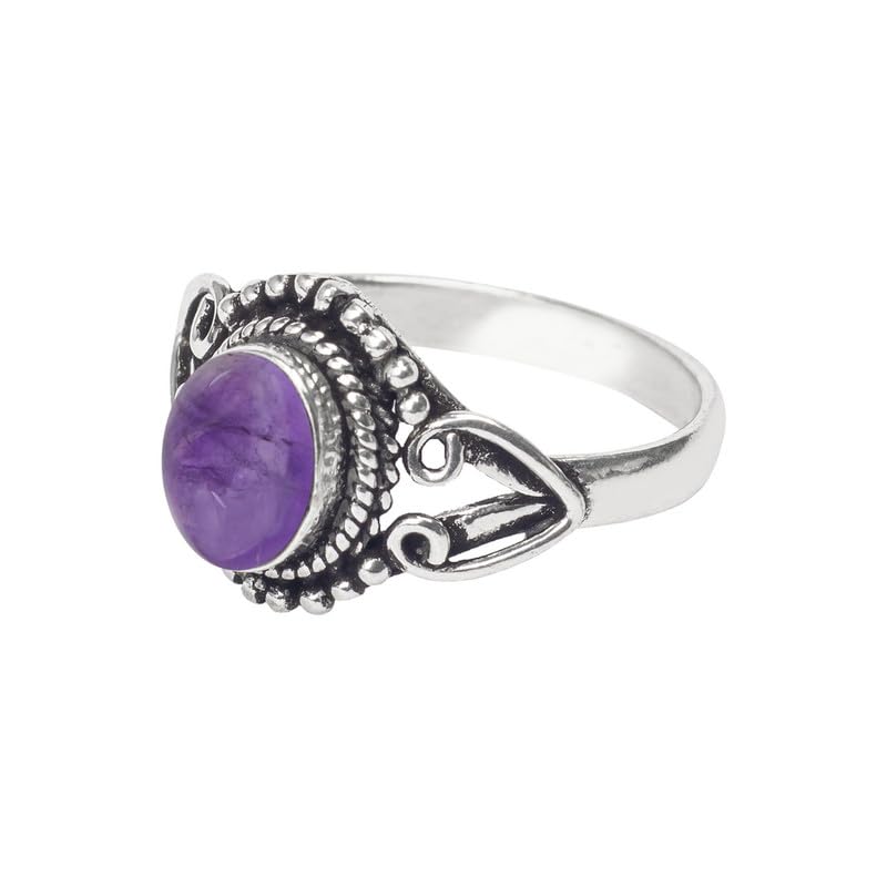 Miniatura 3 de Amethyst Stone Ring, Silver Ring, Silver Overlay Handmade Ring, Bohemian Jewelry, Silver Ring For Women Girls Size US 5, Christmas Gift, Anniversary