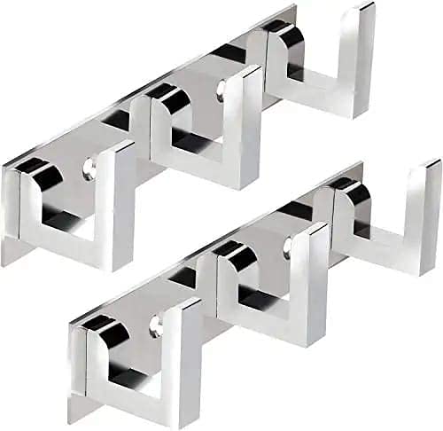 GAIYERA-Stainless Steel Premium 3-pin Cloth Hanger Wall Door Hook Rail for Hanging Clothes .towal Hook (Pack of 2 PC) (B09FGZ8K54) Amazon Price History, Amazon Price Tracker