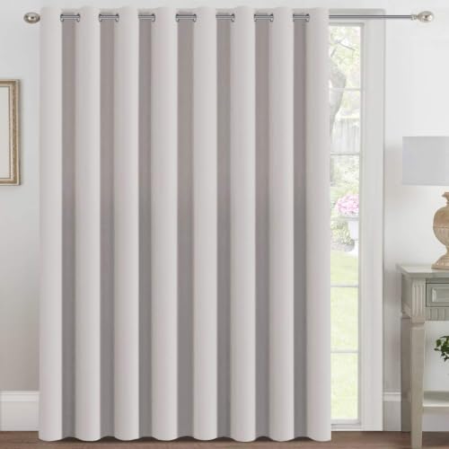 Image of H.VERSAILTEX Blackout Patio Curtains 100 x 90 Inches for Sliding Door Extral Wide Blackout Curtain Panels Thermal Insulated Room Divider - Grommet Top, 7.5' Tall by 8.3' Wide - Stone