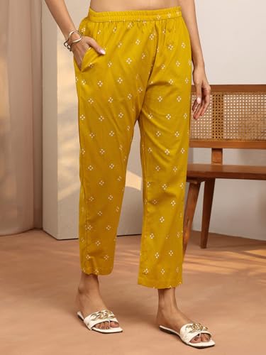 Image of Libas Printed Cotton Blend Straight Kurta Set for Women | daily wear suit