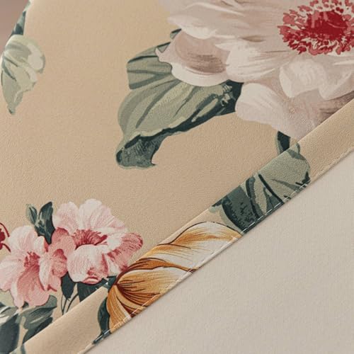 Image of 80% Blackout Curtains for Bedroom, Vintage Floral Window Drapes 72 Inch Length for Living Room, Thermal Insulated Grommet Curtains, 2 Panels