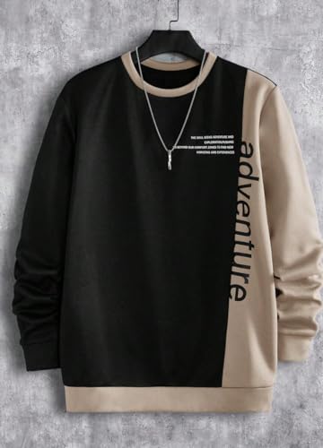 Image of Tagas Men's Colorblock Adventure Print Sweatshirt - Winterwear Round Neck Pullover | Casual Stylish Fleece Sweatshirt | Sizes S-XXL