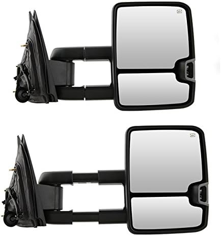 Miniatura 5 de AKKON - Para Silverado 14-20 Silverado Amber Extensible Towing Power Heated Función Espejos Laterales Set Par con Cubierta Cromo