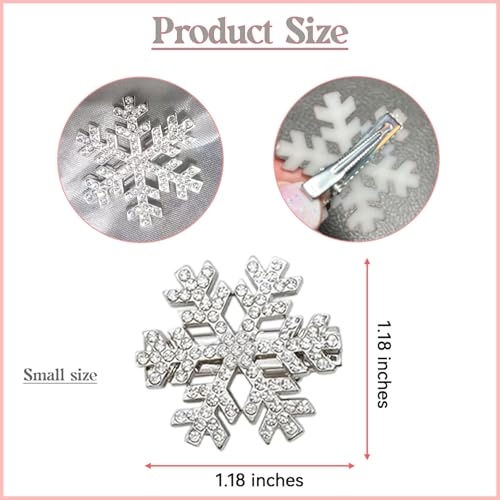 Pinzas para cabello copo de nieve plateadas 6 pzas miniatura 5