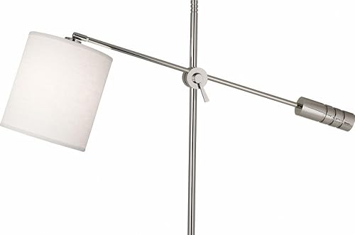 Miniatura 3 de Campbell - Lámpara de pie de 1 luz de 8 pulgadas de ancho y 62.375 pulgadas de alto, acabado de níquel pulido, color negro y dorado