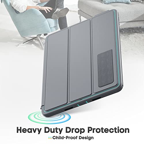 Seymac Stock Ipad 9Th/8Th/7Th Generation Case, Shockproof Ipad 10.2 Case With Pencil Holder Folio Stand &Detachable Magnetic Cover, Auto Sleep/Wake Ipad 10.2 Inch Cover 2021/2020/2019(Lightblue/Gray) #TOP5