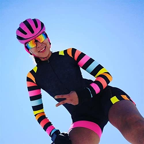 Djvyby Women Jerseys Suit Long Sleeve Rompers Clothes Profession Jumpsuit Triathlon Cycling Quick Dry Skinsuits (Color : Suit 2, Size : X-Large) #TOP8