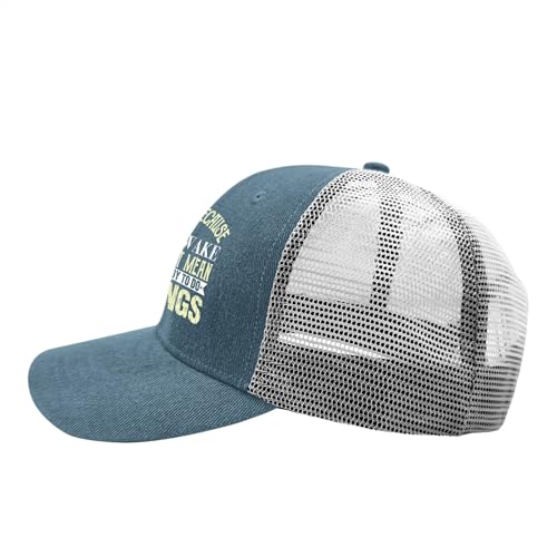 Just Becauses I'm Awakes Funny Jokes Saying Mom Woman Man Kids Mesh Hat for Women Fashionable Youthr Trucker Cap3