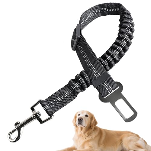Cinturón de Seguridad para Perro - Arnés Ajustable de 80cm para Coche,Correa Homologada para Mascotas,Cinturon para Todas Las Razas Perros y Gatos - Negro