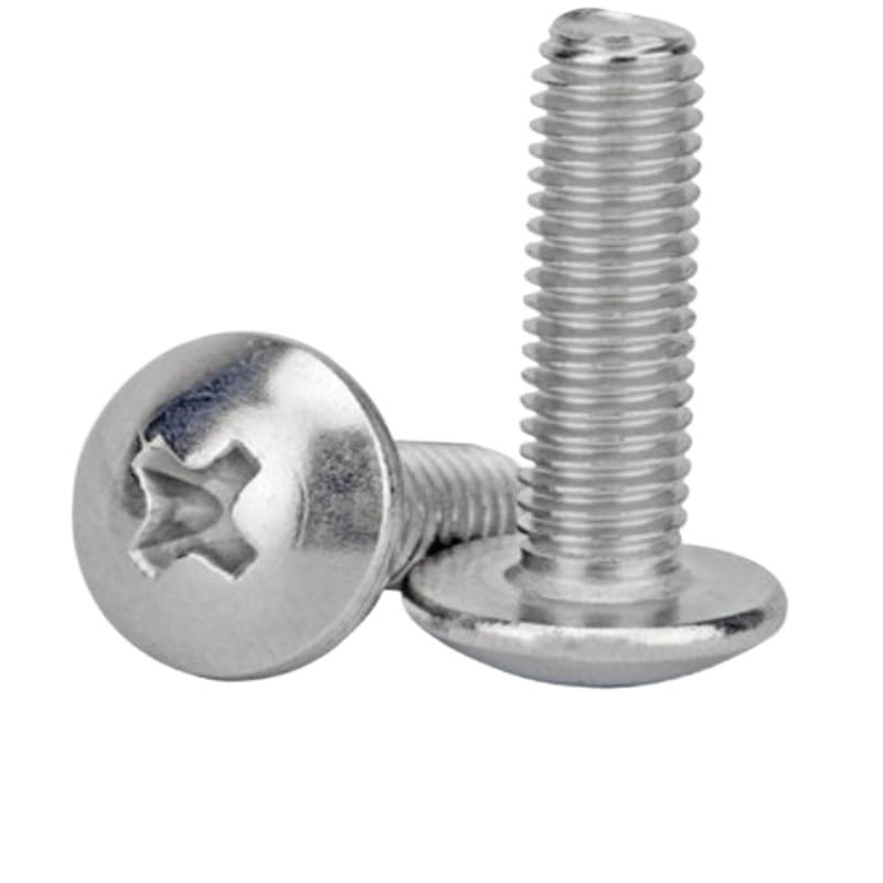 Bullone a Croce Tondo Grande con Testa a Traliccio in Acciaio Inossidabile 304 A2-70 da 1000 Pezzi M2 .5 M3 L = 3-50 mm(12mm,M2.5 1000PCS)