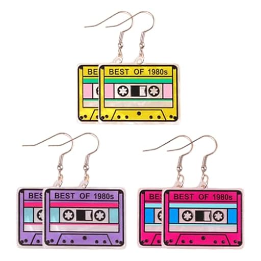 KEQAR 3 Pares Pendientes Retro Cinta de Casete, Neon de los Años 80 y 90 para Mujer, Accesorios de Fiesta para Disfraces y Outfits de Mottoparty (Neón) | Ya disponible en tu tienda friki favorita! En mundofriki.es! KEQAR 3 Pares Pendientes Retro Cinta de Casete, Neon de los Años 80 y 90 para Mujer, Accesorios de Fiesta para Disfraces y Outfits de Mottoparty (Neón) | Ya disponible en tu tienda friki favorita! En mundofriki.es!