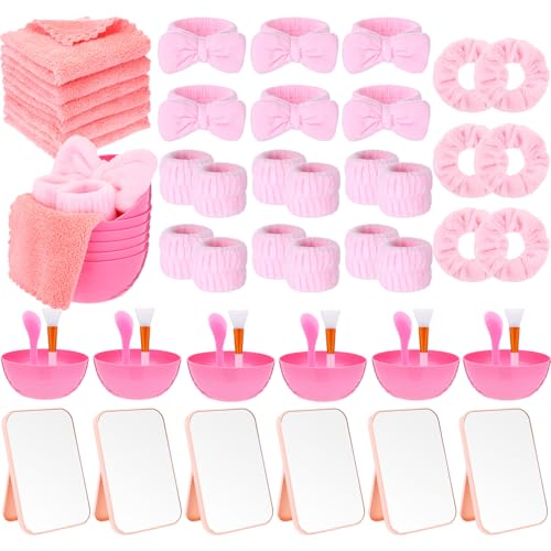 Honeydak 6 Set Girls Spa Party Supplies Sleepover, Pink