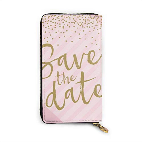 Preisvergleich Produktbild JHGFG Confetti Pink Echtleder Geldbörse Lange Damen Geldbörse Handtasche Multi Kartenhalter Organizer Für Frauen Personalisiert