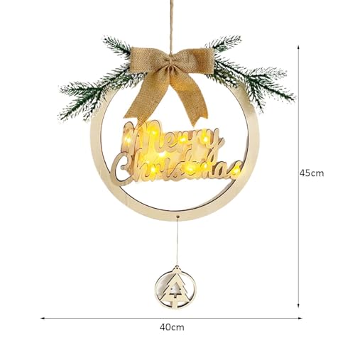 Panneau en bois de Noël réutilisable pour éviter les décorations jetables de porte - 5