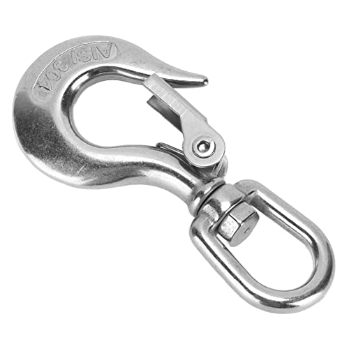 Stainless Steel Lanyard Snap Hook for Engineering Cranes - High Polished for Durability - Suitable for Forestry Machinery - 304 Stainless Steel (650KG)