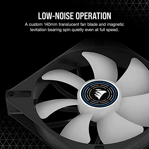 Image of CORSAIR ML140 LED Elite, 140mm Magnetic Levitation Blue LED Fan with AirGuide, Single Pack,Black