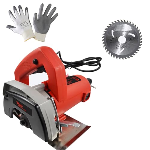 Image of Hillgrove HGCM1295M2 Cutting Machine Saw for Tile /Marble /Wood with 1Pcs Wood Cutting Wheel, Safety Gloves (1050 W)