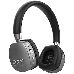 Image of Puro Sound Labs PuroQuiet Volume Limited On-Ear Active Noise Cancelling Bluetooth Headphones – Lightweight Headphones for Kids with Built-in Microphone – Safer Sound Studio-Grade Quality