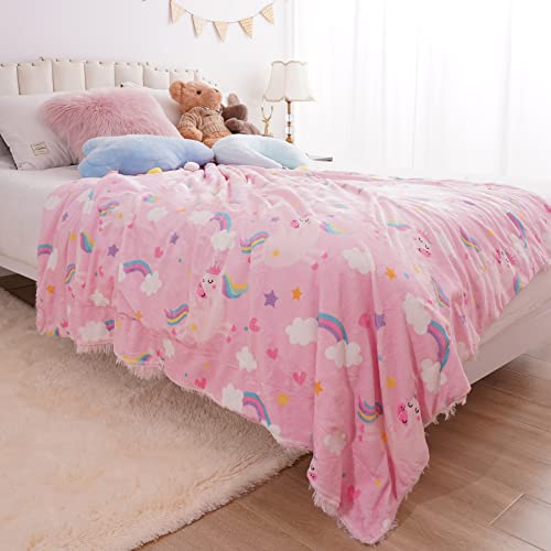 Andecor Pink Fluffy Girls Throw Blanket Soft Premium Crib Baby Blankets Lightweight Faux Fur Fleece Blankets For Bedroom Nursery Preschool Home Decor, 50 X 60 Inches #TOP7