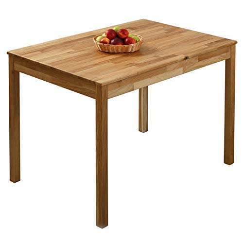 KROKWOOD Table à Manger en chêne Tomas en Bois Massif (110 x 75 x 75 cm)