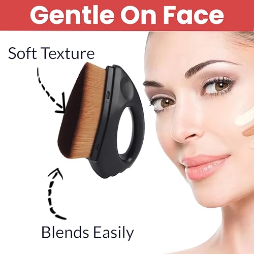 Image of TEMPERIA (1 pcs) Foundation Brush for Face Makeup for Women - Foundation Blending Kabuki Brush with Protective Case - Compact Travel Friendly, Ergonomic Design (MN01)