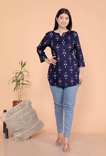 Image of Malikcraft Women's Rayon Printed Short Kurti Stylish Kurta for Women Trendy Short Kurta for Daily & Office Wear PR1