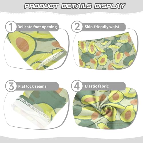Avocado Pattern Girls Leggings,Workout Leggings for Girls Toddler Athletic Leggings Size for 3-10T3