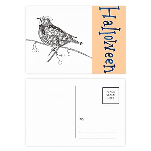 Cartes postales d'Halloween avec oiseaux motif automne lot de 20 petites cartes